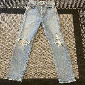 AGOLDE Wilder Jeans Women’s Sz 24 High Rise Straight Leg Distressed Boho Y2K